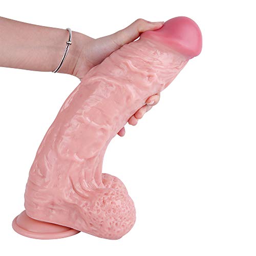 12 Inch Giant Thick G-SpotDildo with Strong Suction Cup Soft Silicone Realistic Long Anal Dildo for Men and Women Huge Large XXL Penis Extra-Large Wide Dildo Adult Sex Toy for Couples