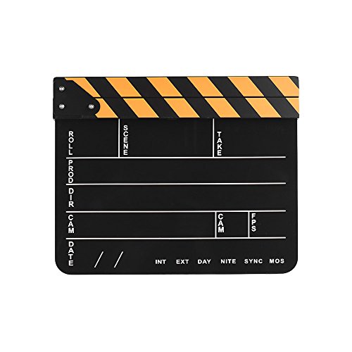 yeacher Diretor de acrílico seco apagar filme ripa filme TV cena de ação Clapper Board Slate com var