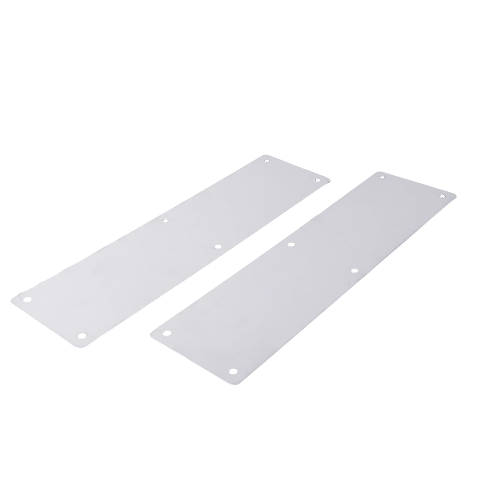 Piastre in acciaio inox, confezione da 2 piastre di spinta resistenti, per porte a battente interne ed esterne, protezione antigraffio con fori preforati, finitura argento, 80 x 300 mm