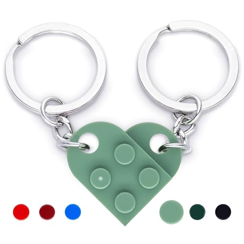 NumeroPhi - Schlüsselanhänger Partner Herz, Geschenk für die Liebenden, Freundschaft, Valentinstag