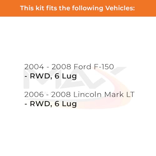 Image of Max Advanced Brakes Front & Rear Brake Kit Compatible With 2004-2007 2008 Ford F150 Compatible With Lincoln Mark LT Replacement Premium OE Disc Brake Rotors and Ceramic Brake Pads
