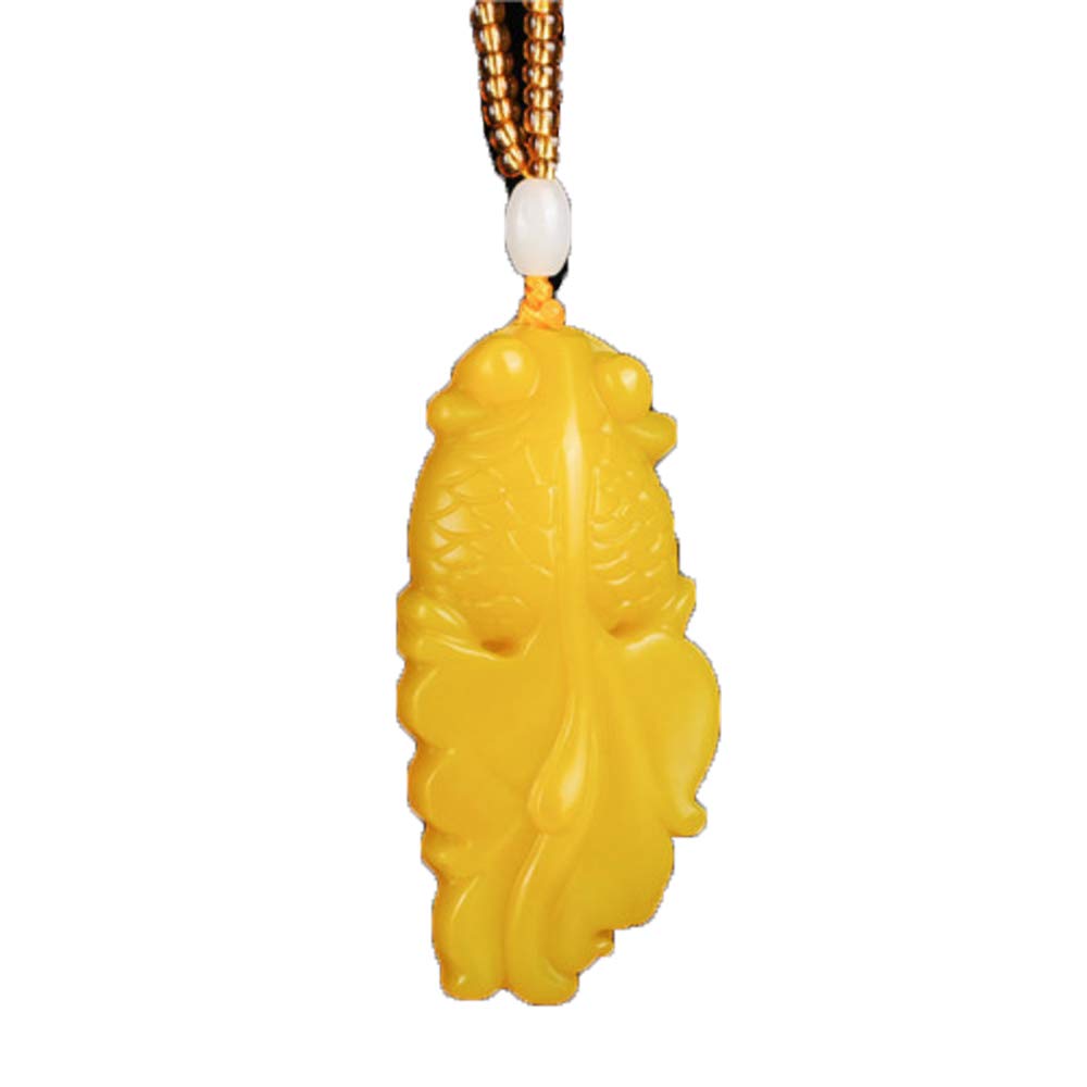 Collier Exotique Avec Pendentif Poisson En Aventurine Rouge - Pierre Naturelle, Chaîne Acier - Occasion