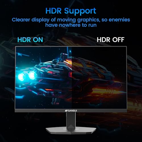 Image of SANSUI 24 Inch Gaming Monitor 180Hz, DP 1.4 & HDMI 2.0 Ports High Refresh Rate Computer Monitor, Racing FPS RTS Modes, 1ms Response Time 110% sRGB (ES-G24F4, HDMI Cable Included)