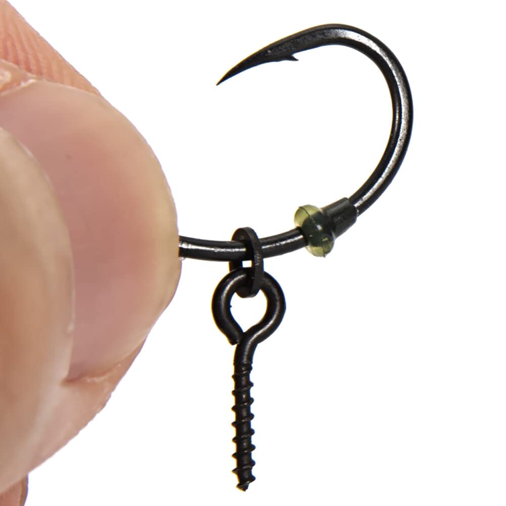 Juego de 170 tornillos de pesca para pesca de carpa accesorios, 50 tornillos de pesca, gancho de tornillo de tornillo y 120 piezas topes gancho gancho gancho cebo para pesca de carpas