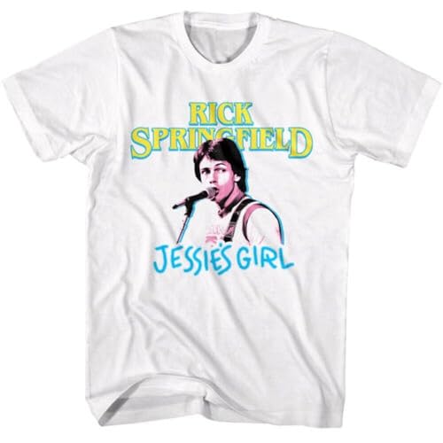 Photo de Rick Springfield Jessie's Girl Men's T Shirt 80's Pop Music Singer Concert Tour WhiteXL