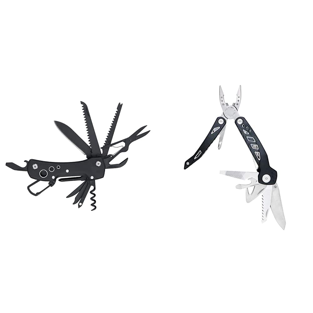 AmazonBasics 15in1 MultiTool Pocket Knife with Nylon Sheath & 11in