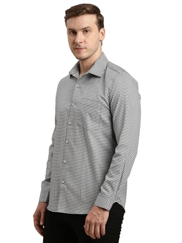 Image of Turtle Men Giza Cotton Slim Fit Dobby Print Formal Shirt