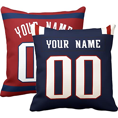 Image of ANTKING Throw Pillow 2 Pack with Custom Name and Number Personalized Gift for Men Women Boys