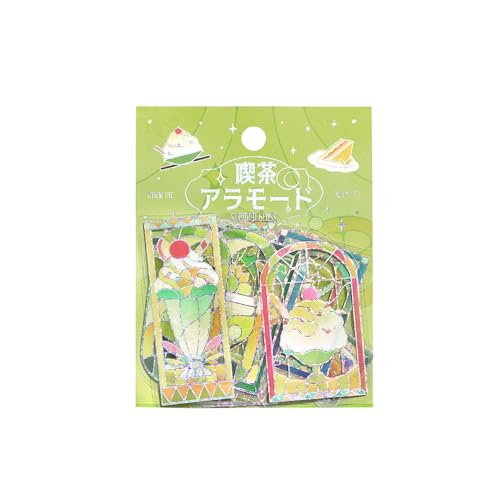 BGM 箔押しクリアシール 喫茶アラモードステンド グリーン BS-PFG012のサムネイル