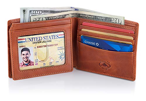 Image of Stealth Mode Leather Bifold Wallet for Men With ID Window and RFID Blocking
