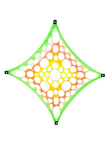 PSYWORK Schwarzlicht Segel Spandex | PSY Suzy Square | Multicolor | 1 x 1m | UV-aktiv | Leuchtend | Wandtuch Wandbehang Stoff Neon Deko Party Tuch Tapestry Poster PSY Goa