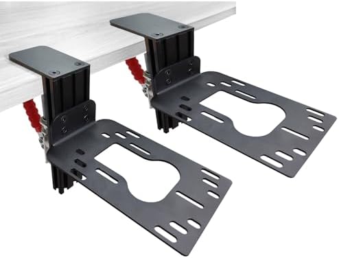 HTLAKIKJ 2 Set Hotas Desk Mount for Flight Simulator Controls - Compatible with Thrustmaster, Logitech and VKB Flight Throttle and Joystick Hotas System Flight Sim Controller Holder
