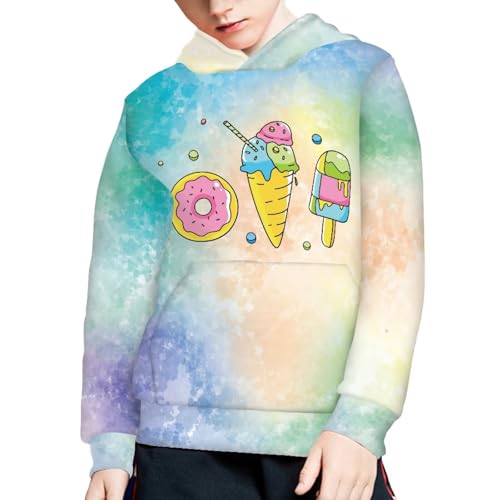 Image of Coloranimal Unisex Girls and Boys Long Sleeve Hoodies Hoody Athletic Pullover Sweatshirts Tops Age 6-16year