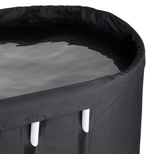 NOVORIK XL Cold Plunge Tub for Adults, Multi Layered Oval Ice Bath Tub with Cover for Post-Training Therapy and Recovery, 106 Gallons Large Portable Bathtub for Athletes