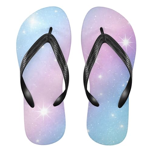 CEBUGI Unisex Flip Flop -Flat Sandal -NonSlip Couple Slippers -Natural Rubber Foam Soles Ultimate Comfort and Durability for Indoor Outdoor|Blue Purple Gradient Background