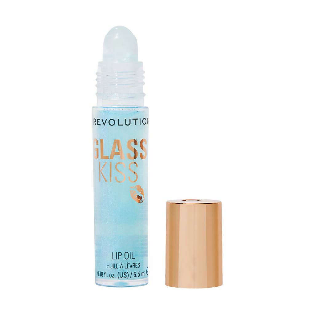Revolution Glass Kiss Roller Ball Lip Oil |Mermaid Blue|Non-Sticky Hydrating Lip Gloss with Multi-Dimensional Shimmer | Lightweight, Glossy Finish | Travel-Friendly Rollerball-image-28