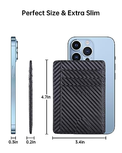 Image of Teskyer Slim Minimalist Wallet for Men, RFID Front Pocket Card Holder | Ultra Slim Front Pocket Design, 8 Card Slots, RFID Protection, Smooth Faux Leather for Everyday Carry
