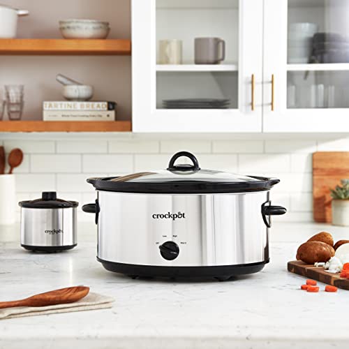 Crockpot-Crock-Pot-Large-8-Quart-Slow-Cooker-Bundle-with-Small-Mini-16-Ounce-Portable-Food-Warmer-Stainless-Steel-Kitchen-Appliances Crockpot Crock Pot Large 8 Quart Slow Cooker Bundle with Small Mini 16 Ounce Portable Food Warmer Stainless Steel Kitchen Appliances