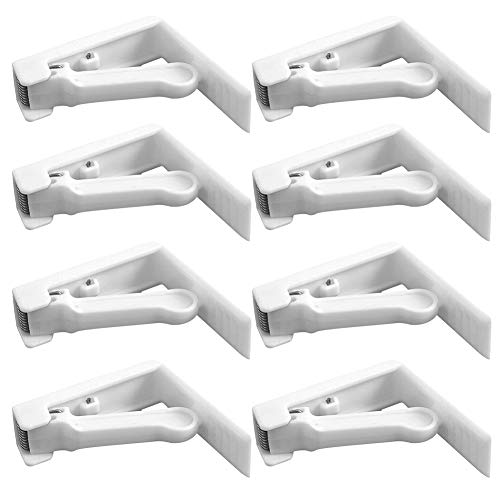8 PCS Plastic Tablecloth Clips Spring Loaded Table-Cover Table Cloth Clip Clamp Holder for Home Party White