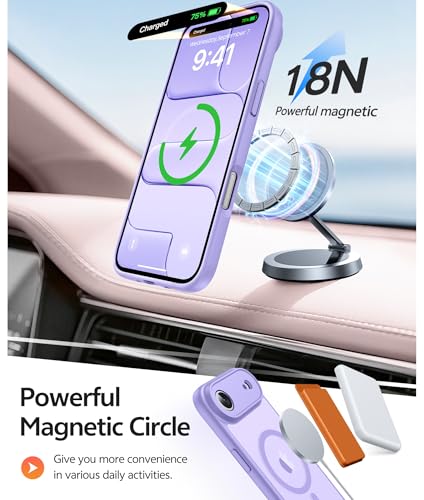 Image of FNTCASE for iPhone Air Case: [Compatible with Magsafe] Translucent Matte Cases with [Full Camera Protection] [Screen Protector] Military Grade Shockproof Protective Phone Cover - Light Purple