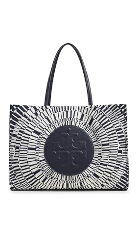 Tory Burch Womens Ella Printed Tote Navy Circle One Size