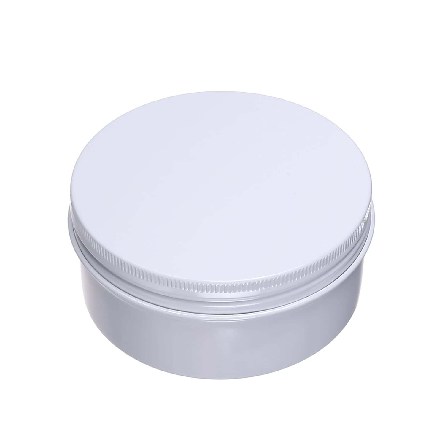 Othmro 1Pcs Round Aluminum Cans Tin Can Screw Top Metal Lid Containers 150ml/5 oz, 83 * 38mm (D*H) White Color Aluminum Containers for Lip Balm, Crafts, Cosmetic, Candles