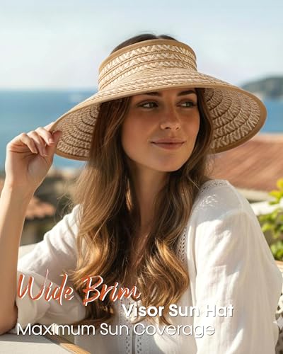 Sombrero de playa para mujer con visera y ala ancha miniatura 3