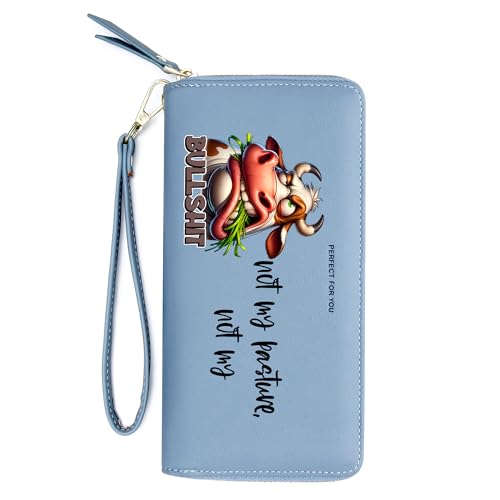 OIDERY Personalized Cow Print Women's Wallet,Graduation Anniversary Gift for Friend, Birthday Gift, Holiday Gift for Parent, Grandparent, Son, Daughter, Wife, Lady 1306w