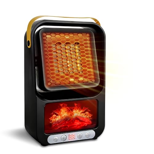 XPJBKC Stufetta Elettrica, Piccolo Termoventilatore 800W con Telecomando, Timer 1-12 Ore, Stufa Bagno, Caldobagno, Termoventilatore Elettrico per Camere, Uffici, Bagni