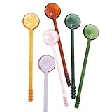 6 cucharas de cristal artesanales, ideales para reuniones familiares, restaurantes, comedor sostenible, apto para lavavajillas, cuchara hecha a mano