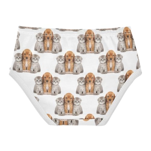 Girls Underwear Toddlers 2t Cotton Girl Panties Cute Florals Briefs Girls Undies Cute Dog Cat White Animal2
