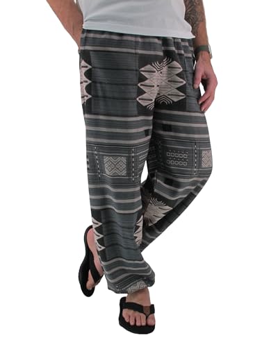 Love Quality Baggy Pants Men's One Size Printed 100% Cotton Harem Pants Hippie Boho
