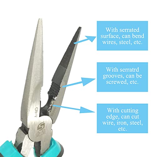 Didodi 8 Inch Long Needle Nose Pliers With Side Cutters, Precision Long Nose Pliers Wire Cutters, Spring Loaded Pliers, Used For Cutting Clamping Pinching Soldering Jewelry Diy #TOP1