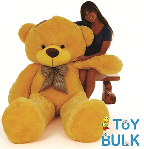 Image of Real Giant Teddy Bear, 7 Feet Tall Yellow Teddy Bear, 84 Inches Soft Toys (with 30cm Heart Free) (7 Feet, Yellow)