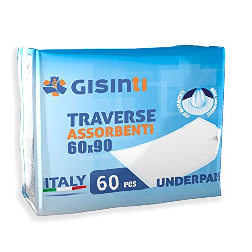 Gisinti 60 Traverse Letto assorbenti Traversa SalvaLetto MADE IN ITALY Ideale per incontinenza Traversa Anziani (60 X 90)