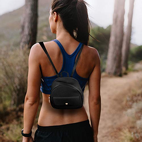 KESYOO Pu Couro Pequena Mochila Chique Feminina Mochila Casual Mochila Zíper Mini Bolsa de Ombro Bol