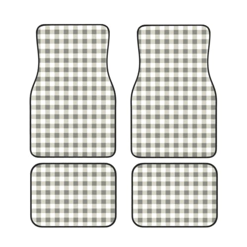 Alfombrillas para coche de neopreno con cuadros grises juego de 4 piezas