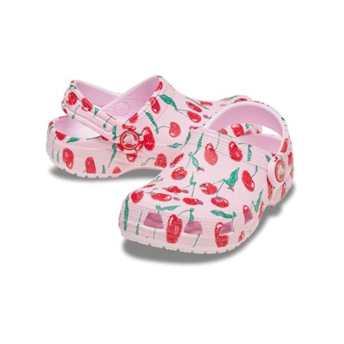Crocs Sabots graphiques classiques unisexes pour enfant, Lait rose, 11 Little Kid