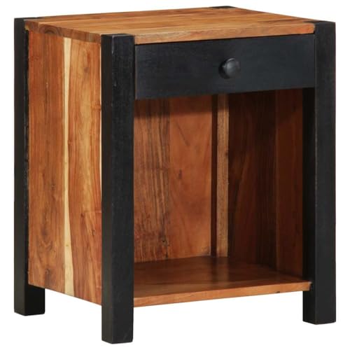 Table de Chevet Acacia Résistante pour Chambre Encombrée et Petit Espace