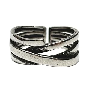 Adjustable 925 Sterling Silver Plated Ring, Handmade Vine Stacking Ring, Vintage Personalized Jewelry for Women & Men, Cool Fashion Accessory (Branch)