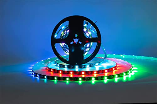 Image of WS2812B LED Strip Individual Addressable Light Full Color SMD 5050 RGB Pixel Strip DC5V (30Pixels /m 150Pixels 16.4FT 150LEDS Waterproof IP65, Black PCB)