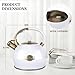 SUSTEAS Stove Top Whistling Tea Kettle - Food Grade Stainless Steel Teakettle Teapot with Cool Touch Ergonomic Handle, With 1 Silicone Pinch Mitt Included, 2.64 Quart(WHITE)