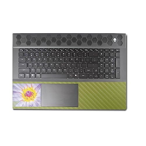 Image of MightySkins Carbon Fiber Skin Compatible with Alienware M18 R1 (2023) Full Wrap Kit - Lotus Flower | Protective, Durable Textured Carbon Fiber Finish | Easy to Apply & Change Styles | Made in The USA
