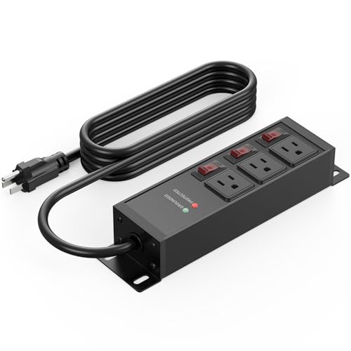 Image of CCCEI 3 Outlets Heavy Duty Surge Protector, 12 Gauge, Black, 15FT, 1