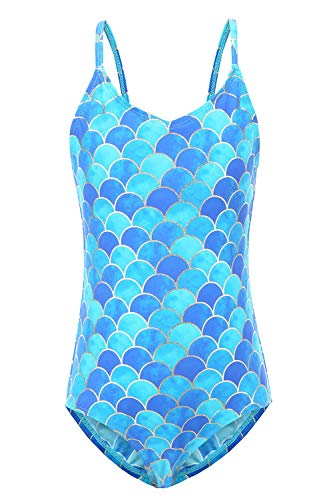 Image of Girls One Piece Swimsuits Hawaiian Ruffle Swimwear Beach Bathing Suit for Summer Vacation
