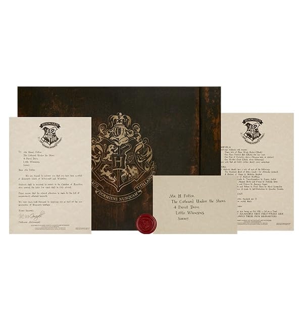 Harry Potter Personalized Hogwarts Acceptance Letter - Official Replica Set with Custom Name Wax Seal & Presentation Folder