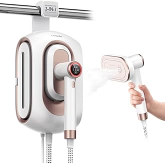 Newbealer 2In1 Pro Steam Station Iron, 1550W Turbocharged Steam for Clothes, 3-Level Steam & Dry Ironing, 30s Heat Up, 1.2L Detachable Tank, Auto-Off, Self Cleaning, Innovative Storage for Household