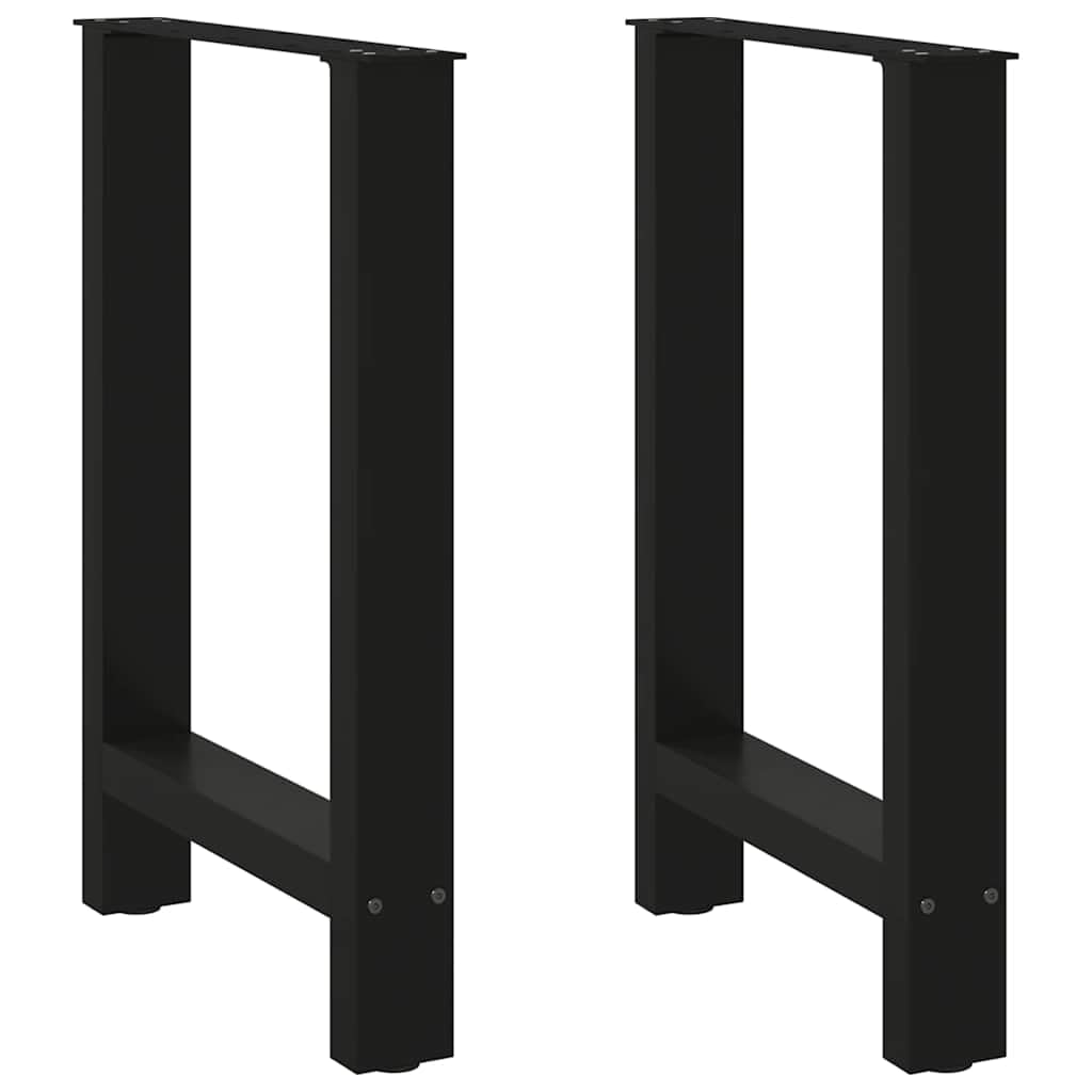 Gambe per tavolo da pranzo nere in acciaio, 2 pezzi, 50 x 72-73 cm