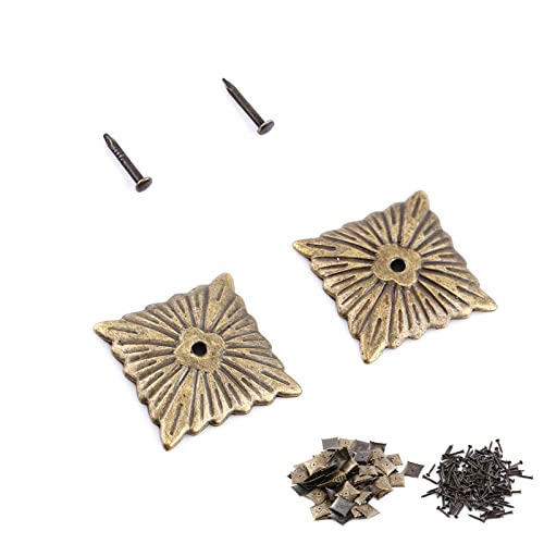 100 Pièces de Clous de Tapissier Vintage élégants, Clous de Tapissier Chinchetas Clous de Tapisserie en Bronze étiquette en Métal Meubles canapé Porte de Chaussure Clou Décoratif