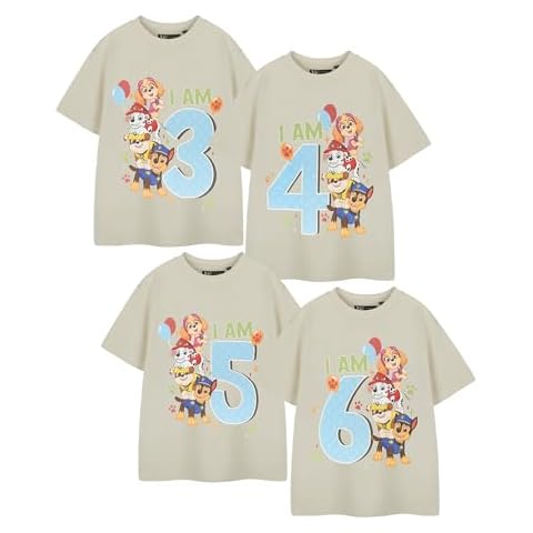 Paw Patrol Boys Beige Birthday T-Shirt Cover
